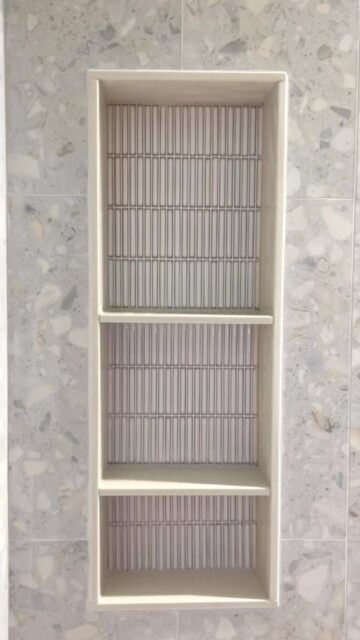 Need storage? We got you covered 
~
~
~
~
#tile #bathroom #boise #eagleidaho #treasurevalley #remodel #niche #luxury #showerdesign #slateremodel