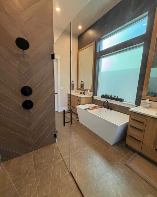 New curbless shower floor in this master bath! 🟫🟫

#boisetile #boiseremodel #boisebathroomremodel #boiseshowerremodel #boisecontractors